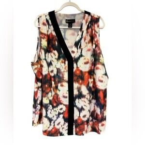 Lane Bryant Women's Sleeveless Blouse Plus 26 Multicolor Abstract Boho Chic